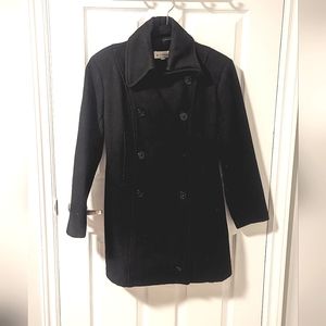 Le Chateau Black Wool Trench Coat (Size S)